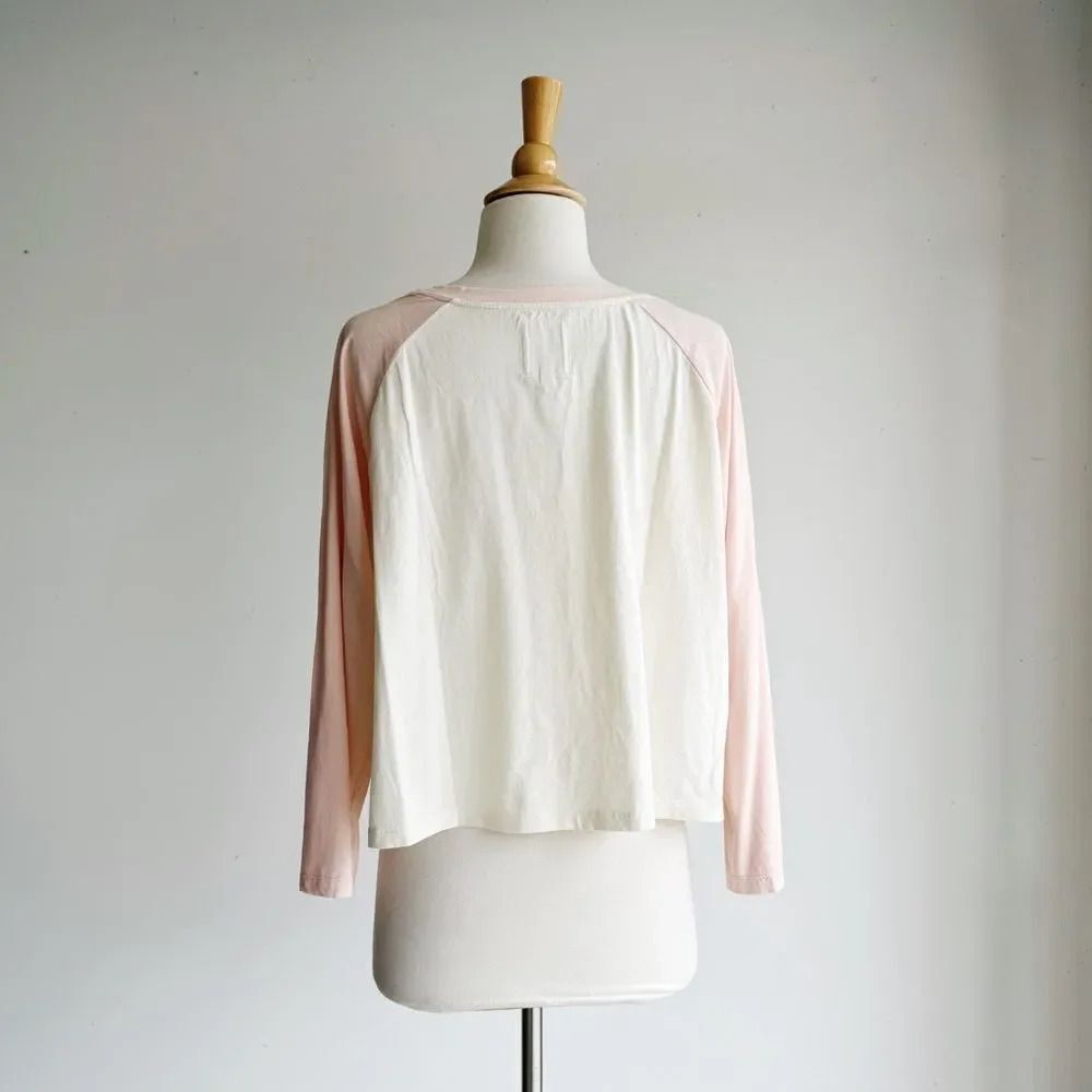 Nwt For Days Cropped Pink Sleeved Baseball Tee Xxl — image 4 of 6